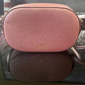 kate spade pink glitter oval crossbody bag